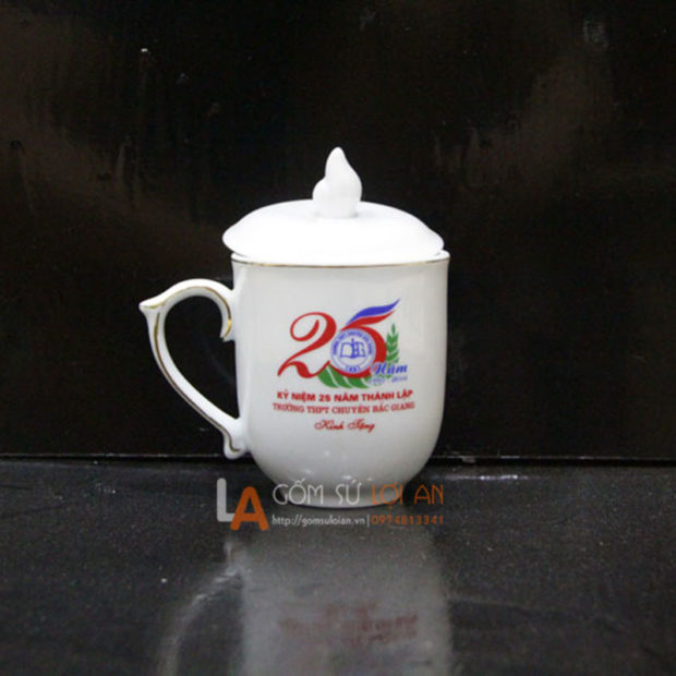 cốc in logo 25 năm thanh